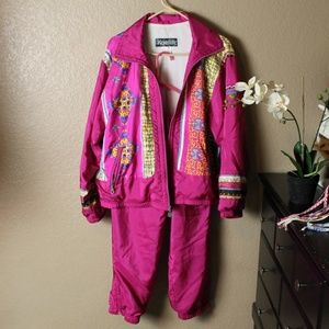 Vintage Geometric 2 Piece Windbreaker Track Suit